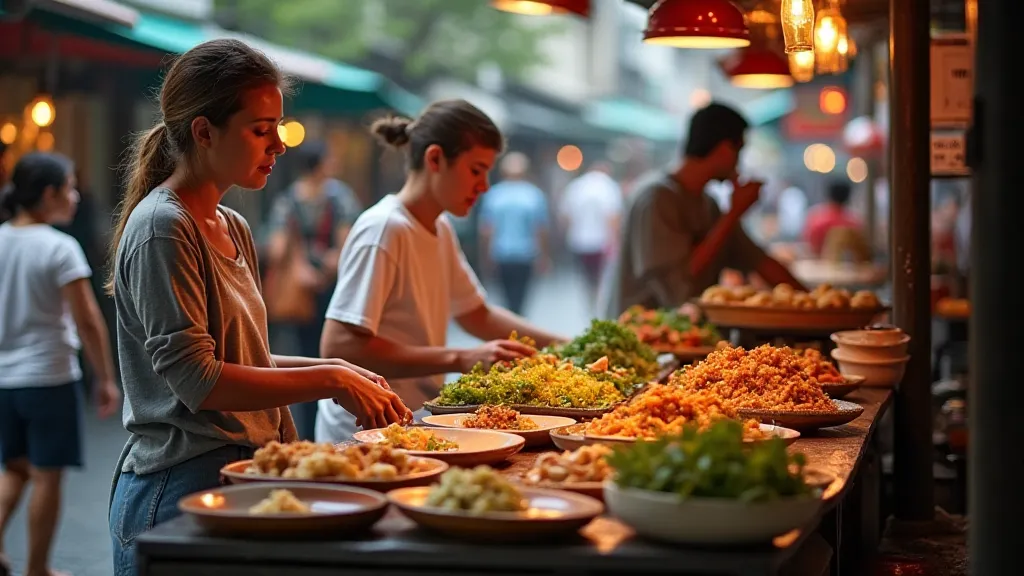 Street food vendors in Bangkok, Thailand.