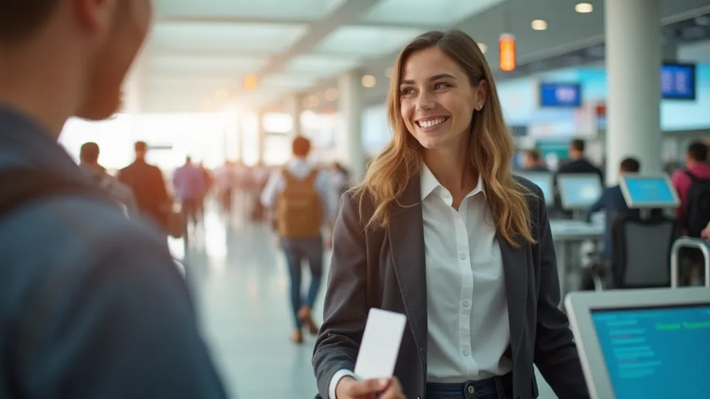 Person using credit card at airport