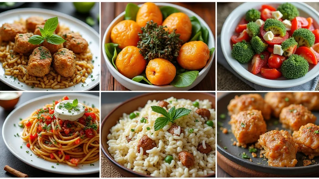 Collage of international dishes