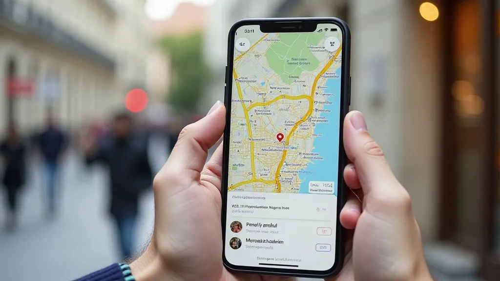 Smartphone displaying an offline map